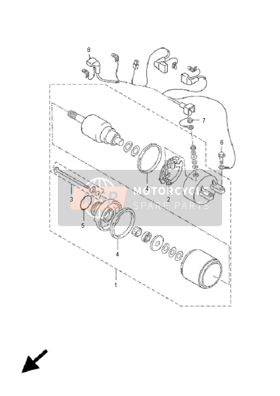 Yamaha YP250R X-MAX 250 2005 Comenzando Motor 4 para un 2005 Yamaha YP250R X-MAX 250